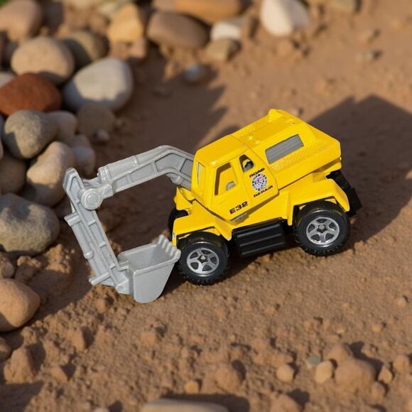 1997 HOT Wheels Road Repair Digger Yellow Excavator Vehicle 1/64 - Picture 1 of 7